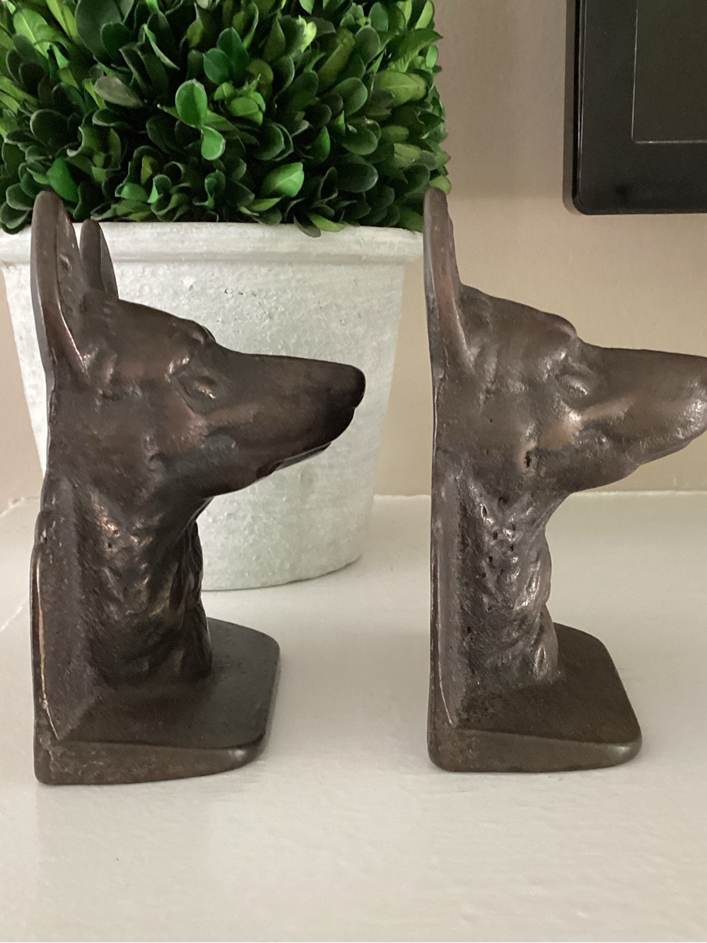 Pair of Vintage German Shepard Dog Cast Iron Bookends - Brown - Picture 3 of 9